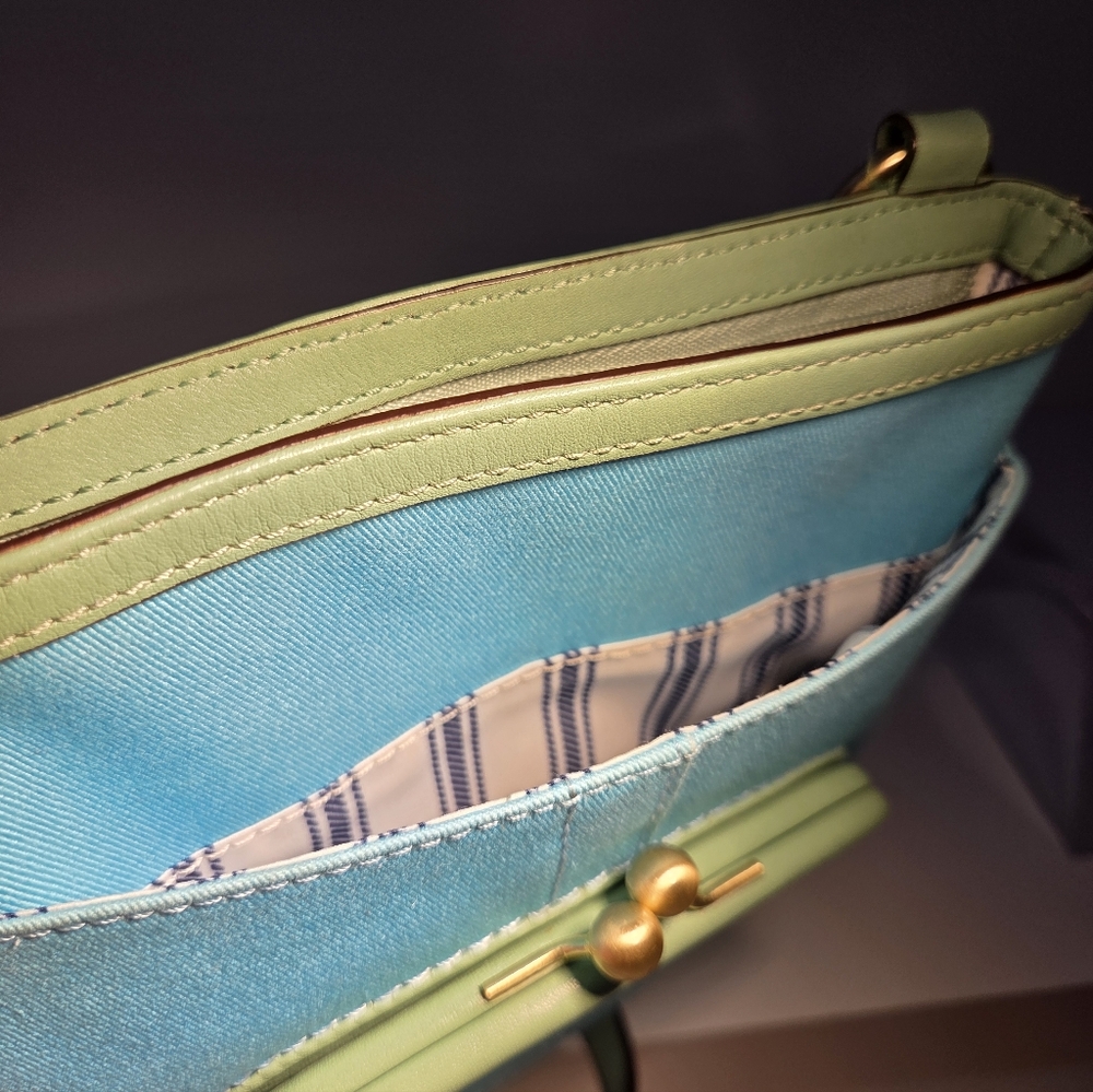 Coach Blue and Green Crossbody Bag - Picture 4 of 5